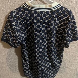 Gucci Men's Navy and Blue Polo-shirts